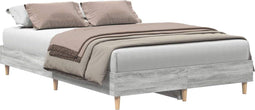 vidaXL - Bedframe - zonder - matras - 140x190 - cm - spaanplaat - grijs - sonoma