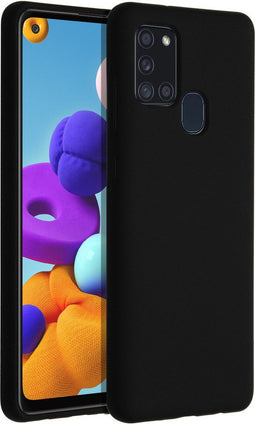 Accezz Samsung Galaxy A21s - Liquid Silicone Backcover - Schokabsorberend - Zwart