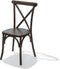Crossback Stapelstoel massief hout, bruin - SET VAN 7