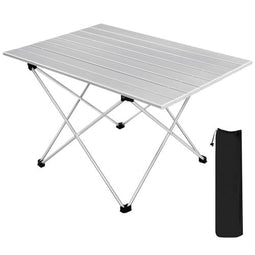 Woltu Vouwtafel Campingtafel Picknicktafel Aluminium Zilver 68 x 46 x 40 cm