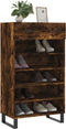 vidaXL - Schoenenkast - 60x35x105 - cm - bewerkt - hout - gerookt - eikenkleurig