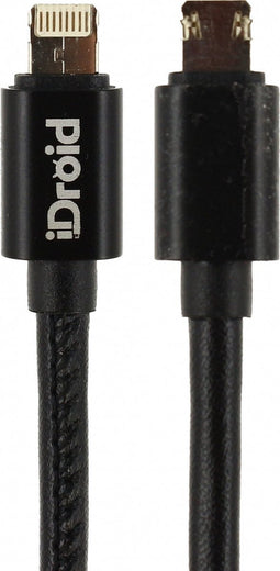 iDroid MAX USB-A naar Apple Lightning Kabel MFI 1 Meter - Zwart