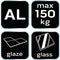 NEO 56-803 - Drievoudige Glasklem - Aluminium - 150 kg - 120 mm