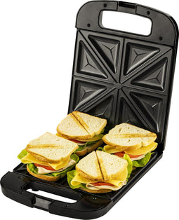 Adler - Tosti ijzer XXL - voor 4 tosti's - 2000 Watt - Zwart