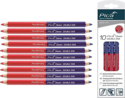 Pica 559/10 - Dubbel potlood - Hoge kwaliteit met scherpe punten - Rood/Blauw (10 stuks)