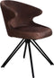 Eetkamerstoel Nashville - 59x60x80 - Cognac bruin - Velours/metaal