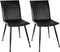 PTMD Gregor Eetkamerstoelen - 48x48x88 cm - Leer - Zwart - Set van 2