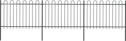 vidaXL - Tuinhek - met - ronde - bovenkant - 5,1x1,2 - m - staal - zwart