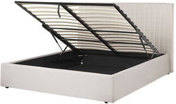 VION - Bed met opbergruimte - Beige - 160 x 200 cm - Polyester