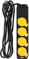 Exin stekkerdoos - 4-voudig - spatwaterdicht IP44 - zwart