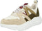PS Poelman Year - Dames Leren Chunky Runner Sneaker - Beige Kaki Groen - Maat 38