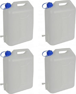 4x jerrycan voor water met kraantje - 10 liter - waterjerrycans / watertank - kunststof - camping