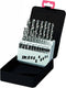 Labor HSS-G 19-delige Metaalborenset, Geslepen met 118 Graden Kruisaanslijping, Dia:1,0 - 10,0 mm / 0,5mm oplopend. In stevige cassette. Per set.