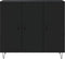 vidaXL - Dressoir - 90x34x80 - cm - bewerkt - hout - zwart