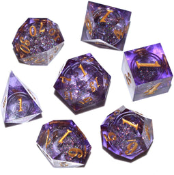 HOT Games - Dobbelset Galaxy Paars - 7-delige polyhedral dice set