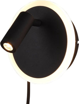 TRIO JORDAN - Wandlamp - SMD 5 W - Zwart mat - Licht apart schakelbaar - Wandmontage