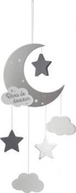 Atmosphera Créateur d'intérieur®-baby-kind-decoratie-maan mobiel grijs