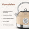 SOGO Retro Waterkoker - Snoerloos RVS - 1.8 Liter met Thermometer - Beige