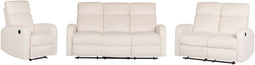 VERDAL - Woonkamerset elektrisch verstelbaar - Wit - Fluweel
