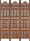 vidaXL - Kamerscherm - 3 - panelen - handgesneden - 120x165 - cm - mangohout - bruin