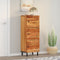 vidaXL - Hoge - kast - 40x33x110 - cm - massief - acaciahout