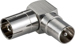 IEC (m) - IEC (v) haakse coax adapter / metaal