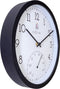 Weerbestendige buitenklok - met thermometer - 30.5 cm - Zwart en Wit - Marigold - NeXtime
