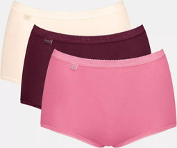 sloggi Basic+ Maxi C3P - Dames Onderbroek - 3-pack - Roze Bordeaux Vanille
