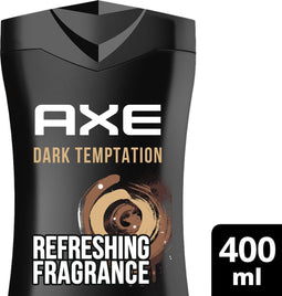 Axe Dark Temptation - 3-in-1 Douchegel - 400 ml - Verleidelijke geur van donkere chocolade