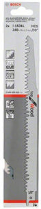 Bosch S 1531 L - Reciprozaagblad - Grof hout spijkervrij en levend hout snoeien - 240 mm (1 stuk)