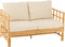 J-Line zetel Elise + kussen 2 Personen - rotan/textiel - naturel/wit