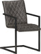 vidaXL - Eetkamerstoelen - 2 - st - echt - leer - grijs