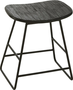 J-Line stoel Rechthoekig - gerecycleerd hout - zwart - small