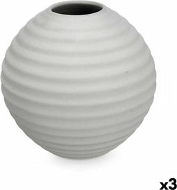 Vaas Grijs Keramisch 25 x 25 x 25 cm (3 Stuks) Bol