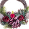 Christmas Kerstkroon Rood Multicolour Rotan Plastic Foam Ananas 24 X 22 X 8 Cm