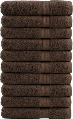 vidaXL - Handdoeken - SOLUND - 10 - st - 600 - g/m² - 100x200 - cm - bruin