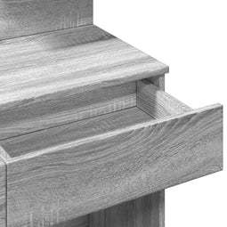 vidaXL - Kaptafel - met - LED-verlichting - 100x40x130 - cm - grijs - sonoma