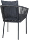House Nordic Salerno - Tuinstoel - Aluminium polyester - Donkergrijs zwart (set van 4)