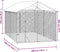 vidaXL - Hondenkennel - met - dak - 3x3x2,5 - m - gegalvaniseerd - staal - zilverkleur