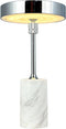 Dyberg Larsen Starlight - Oplaadbare tafellamp - 3 helderheidsniveaus - Chroom/Wit marmer