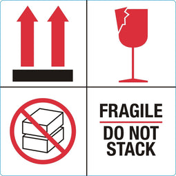 IEZZY - Waarschuwingsetiket fragile do not stack 1000st | 10 stuks