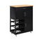 SoBuy FKW45-SCH - Keukentrolley - Zwarte keukenwagen met lade en wielen - 67cm x 87cm x 38cm