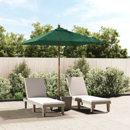 vidaXL - Parasol - met - houten - paal - 198x198x231 - cm - groen