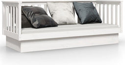 vidaXL - Slaapbank - zonder - matras - 90x190 - cm - massief - grenenhout - wit