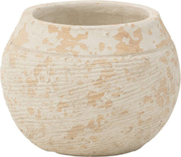 J-Line Bloempot Rustiek Klei Wit Medium - Ø 20.00 cm