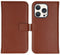 Selencia iPhone 15 Pro - Echt Lederen Bookcase - 3 Pashouders - Lichtbruin