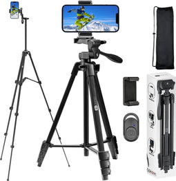 Studio ME Telefoon Statief - 136 cm - Tripod - Bluetooth Afstandsbediening - Zwart