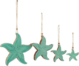 J-Line hanger Zeester - hout - azur - large