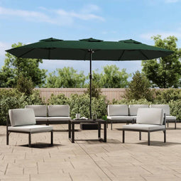 vidaXL - Parasol - dubbel - 449x245 - cm - groen