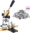 vidaXL - Buttonmachine - draaipunch - met - 500 - st - buttononderdelen - 25 - mm